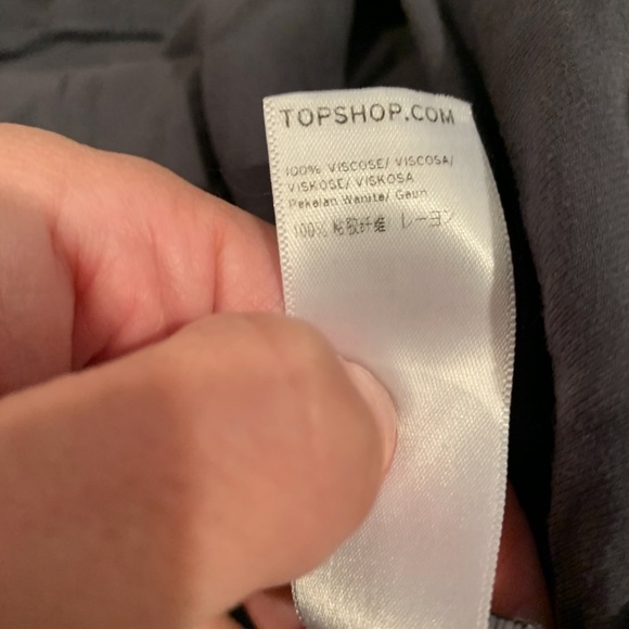 Topshop Button Front Short Sleeve Shirt Dress in Charcoal size 4 - Picture 6 of 7